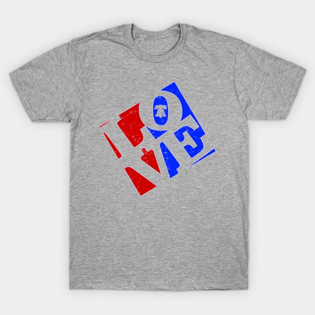 Philly Love Red White and Blue Liberty Bell Philadelphia Favorite T-Shirt by TeeCreations